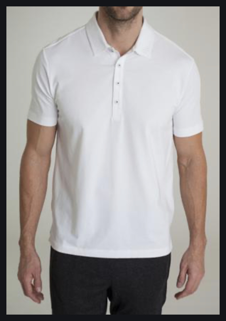 Buki Brand Coolest Polo Shirt Mens Size S Short Sleeve White 4 Buttons Laser Cut